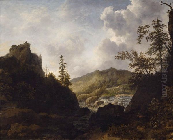 Nordic Landscape with a Castle on a Hill - view 1