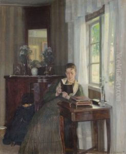 Reading Lady by Georg Achen