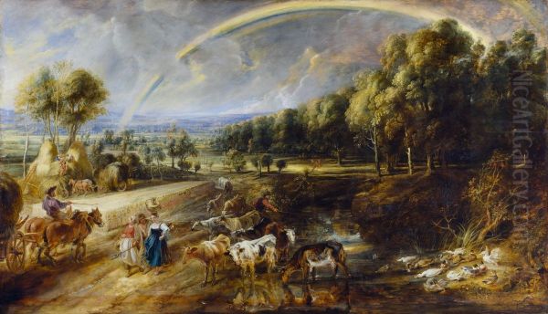 Landscape with rainbow - view 1