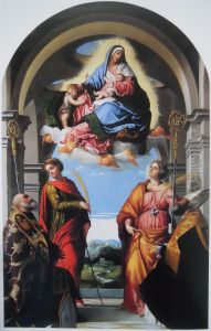 Madonna and child with saints by Alessandro Bonvicino (Moretto da Brescia)