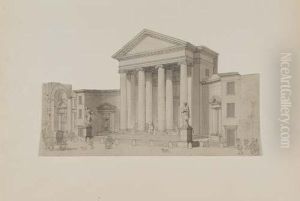 Architectural Study Of The Facade Of Saint Philippe Duroule by Jean Francois Th. Chalgrin