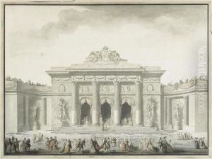 Fete Devant L'entree De La Salle De Bal Du Petit-luxembourg by Jean Francois Th. Chalgrin