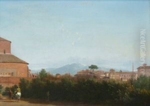 Landscape with a view of Rome, as seen from the garden of the Villa Celimontana by Frederik de Moucheron