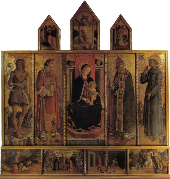 Polyptych of Madonna and child with saints - view 1