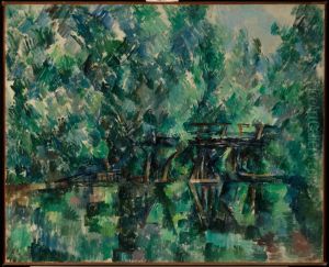 Le pont de l'ile Machefer a Saint-Maur-des-Fosses by Paul Cezanne