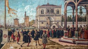 Botschafter Ruckkehr zum englischen GerichtEnglish:Ambassadors Return to the English CourtFrancais:Les ambassadeurs retournent a la cour anglaiseItaliano:Ritorno degli ambasciatori
