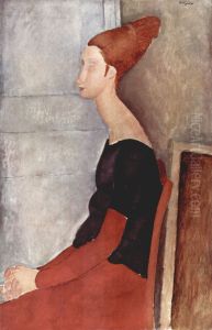 Portrat der Jeanne Hebuterne in dunkler Kleidung by Amedeo Modigliani