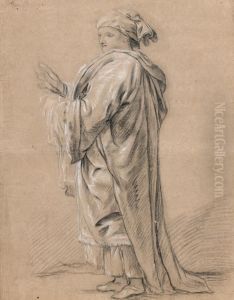 Etude De Personnage Enturbanne En Pied by Charles Michel-Ange Challe