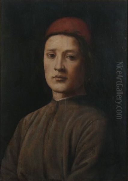 Portrait of a Young men with a red beret - view 1