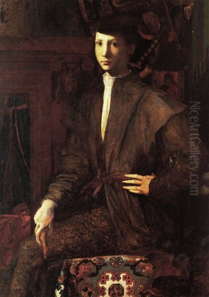 Portrait of a Young Man Seated on a Carpet - view 1