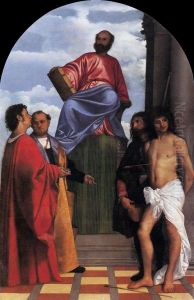 St Mark Enthroned with Saints by Titian