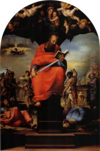 Thronender Hl. Paulus, Altargemalde by Domenico Beccafumi