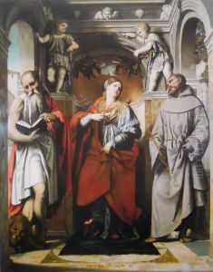Saint Margaret of Antioch with Saints Jerome and Francis by Alessandro Bonvicino (Moretto da Brescia)
