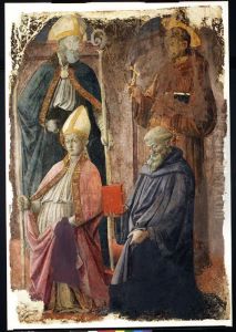 Saints Augustine and Francis, a Bishop Saint, and Saint Benedict by Filippo Lippi