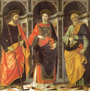 Saints Stephen, James, and Peter by Ghirlandaio Domenico