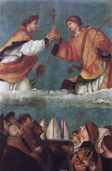 Procession of the Holy Cross in mass - view 1