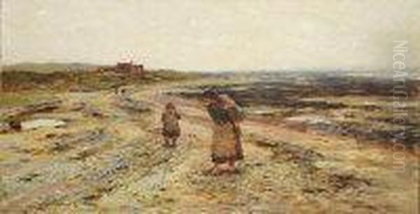 Mother And Children On The Beach - view 1