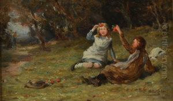 Girls Gathering Flowers - view 1