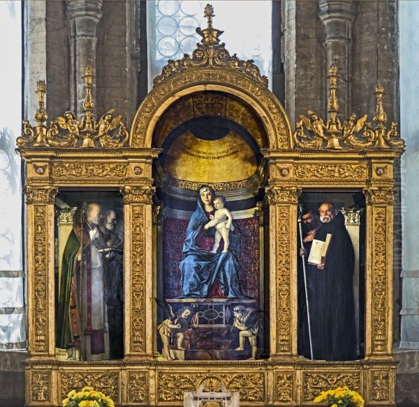 Madonna col BambinoconSan Nicola di Bari,Pietro apostolo,Benedetto da NorciaeMarco Evangelista - view 1