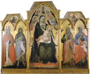 Trittico della Madonna in trono e santi by Spinello Aretino