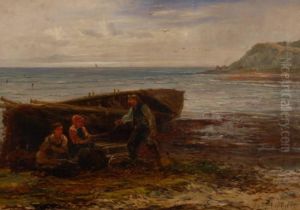 Fisher Folk Mending Nets On The Beach