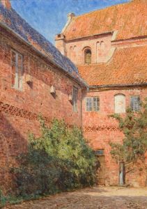 Fra klostergarden St. Cathrine, Ribe by C.M. Soya-Jensen