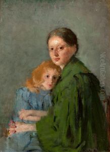 Portret kobiety z mala dziewczynka (Matka z dzieckiem) by Olga Boznanska