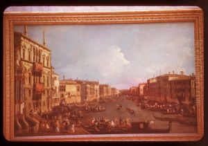 View on the Grand Canal from the Palazzo Balbi to the Bridge of Rialto, during a Regatta by Canaletto
