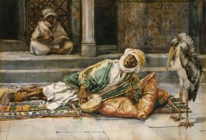 Eastern scene with a marabout. Eastern scene with a marabout.