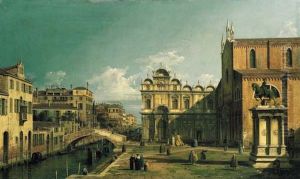 The Campo Santi Giovanni e Paolo, Venice, with the West End of the Church and the Scuola di San Marco by Canaletto