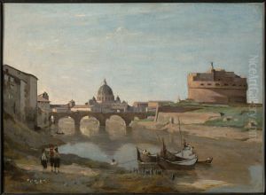 Castel Sant'Angelo, Rome by Jean-Baptiste Camille Corot
