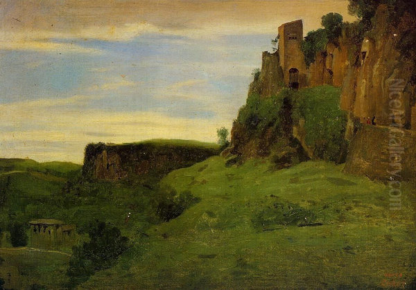 Civita Castellana. fabriques au sommet des rochers - view 1