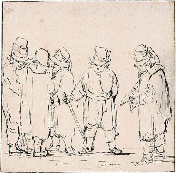 A Group Of Five Men In Hats - view 1