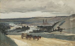 Panoramic View of Rouen by Jean-Baptiste Camille Corot