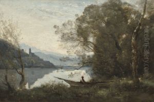 Souvenir of an Italian Lake by Jean-Baptiste Camille Corot