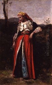 Orientale reveuse by Jean-Baptiste Camille Corot