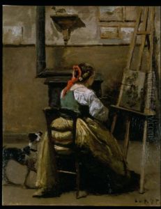 The Artist's Studio by Jean-Baptiste Camille Corot
