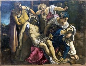 Descent from the CrossFrancais:Descente de croixItaliano:Deposizione di Gesu by Jacopo Tintoretto