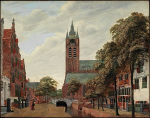 View of the Oude Delft Canal, Delft by Jan Van Der Heyden