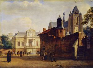 The Great Church of Veere with a Fantasy Villa
