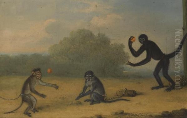 Three Monkeys At Play - view 1