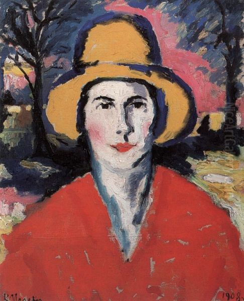 Portrait of Woman in Yellow Hat - view 1