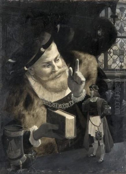 La Lecture De Virgile, Illustration Du Chapitre X Du Tiers Livre - view 1
