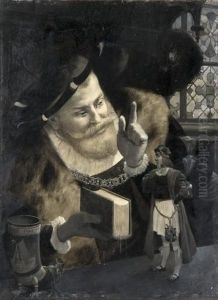 La Lecture De Virgile, Illustration Du Chapitre X Du Tiers Livre by Louis Chalon