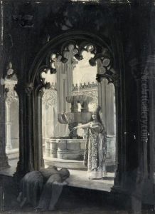 Panurge Devant L'oracle De La Dive-bouteille by Louis Chalon