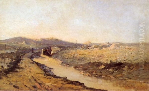 Landscape with a River and a Boat in Sao Paulo (Ponte Grande) - view 1