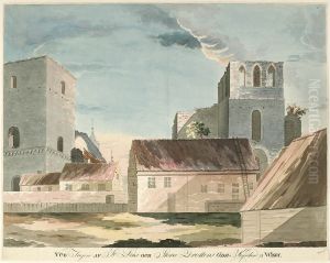Vy tagen av Sankt Lars och Stora Drottens odekyrkor i Visby by Lars Cedergren