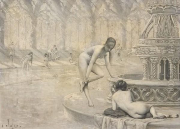 Les Thelemites Au Bain, Illustration Du Chapitre Lv Degargantua - view 1