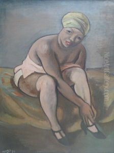 Woman dressing Woman dressing