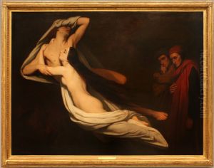 dante e virgilio incontrano le ombre di francesca da rimini e paolo malatesta nell'oltretomba by Ary Scheffer